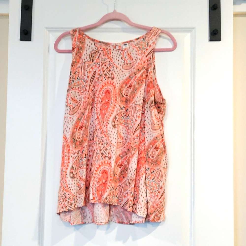 Paisley Orange Tank Top